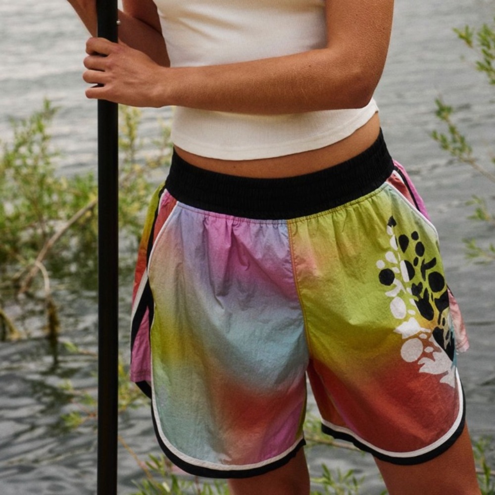 Rare! Free People Movement Long Shot Printed Shorts Size XS